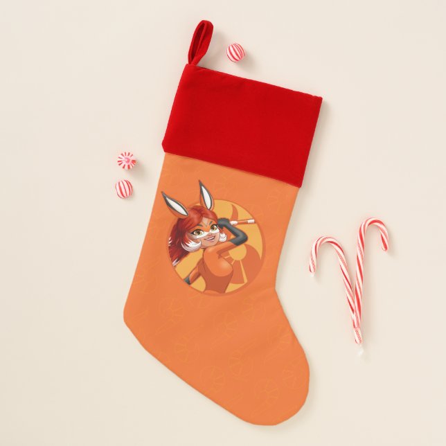 Rena Rouge Orange Badge Christmas Stocking (Front)