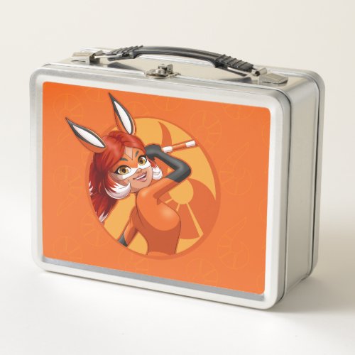 Rena Rouge Orange Badge Metal Lunch Box