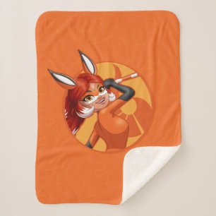 Rena Rouge Orange Badge Sherpa Blanket