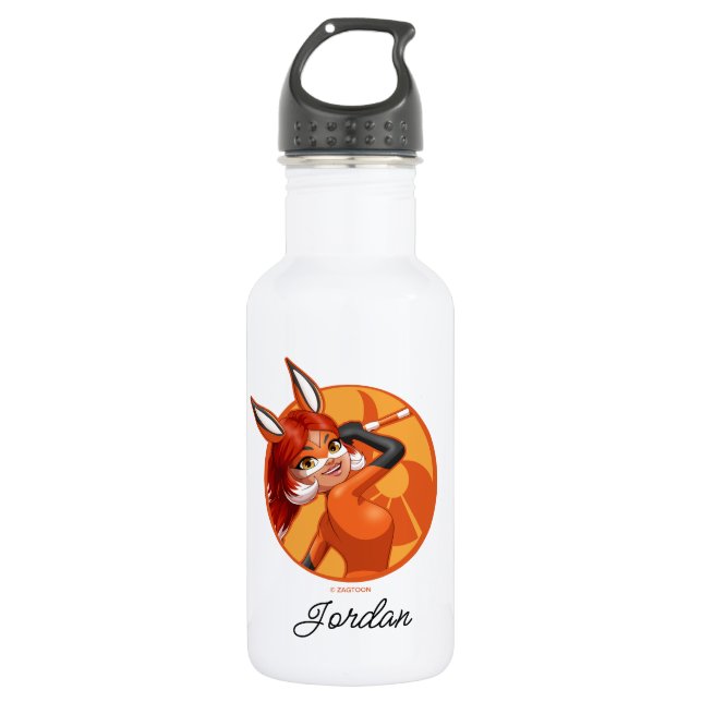 Rena Rouge Orange Badge Stainless Steel Water Bottle (Front)