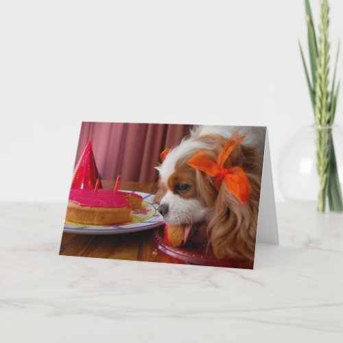 Renae Birthday Cavalier Spaniel Card