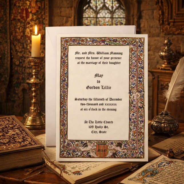 Renaissance 1475 Medieval Illuminated Wedding Invitation (Creator Uploaded)