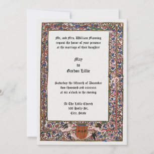 Renaissance 1475 Medieval Illuminated Wedding Invitation