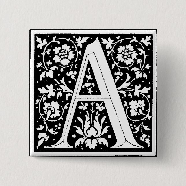 Renaissance Alphabet Letter A - Pin (Front)