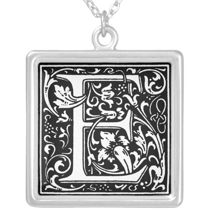 Renaissance Alphabet Letter E Necklace