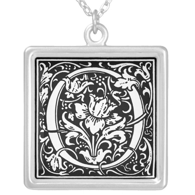 Renaissance Alphabet Letter O Necklace (Front)