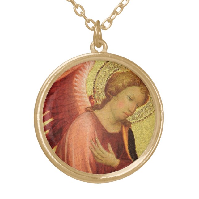 Renaissance Angel by Master of the Bambino Vispo Gold Plated Necklace (Front)