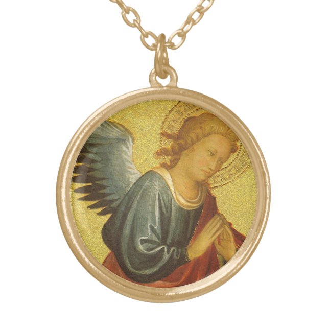 Renaissance Angel by Master of the Bambino Vispo Gold Plated Necklace (Front)