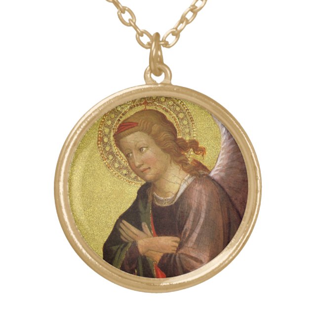 Renaissance Angel by Master of the Bambino Vispo Gold Plated Necklace (Front)