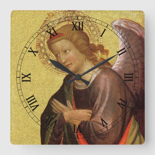 Renaissance Angel by Master of the Bambino Vispo Square Wall Clock (Front)