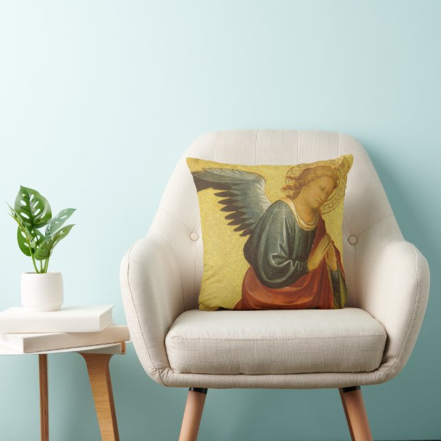 Renaissance Angel by Master of the Bambino Vispo Throw Pillow (Chair)