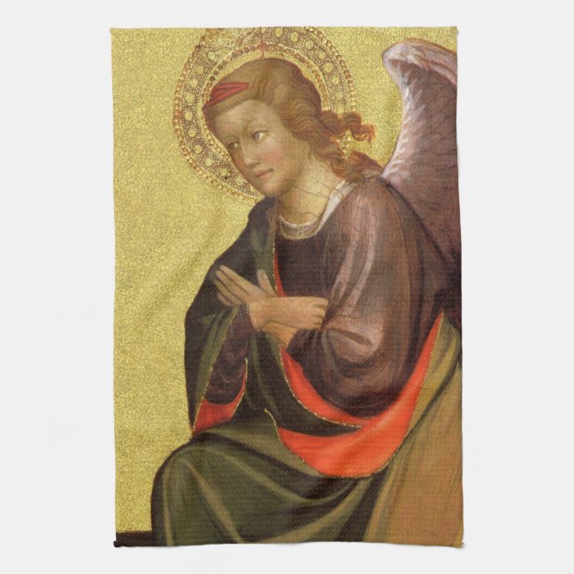 Renaissance Angel by Master of the Bambino Vispo Towel (Vertical)