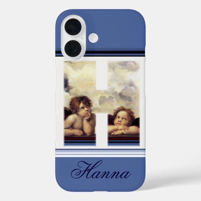 RENAISSANCE ANGEL H LETTER Winged Cherub Monogram Case-Mate iPhone Case (Back)