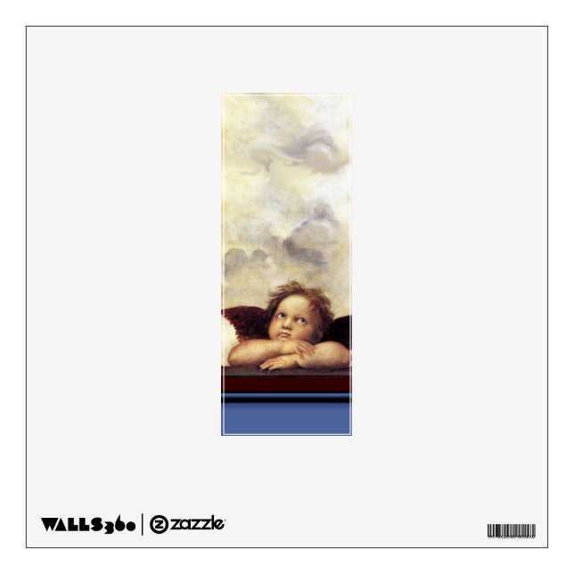 RENAISSANCE ANGEL I LETTER Winged Cherub Monogram Wall Sticker (Front)