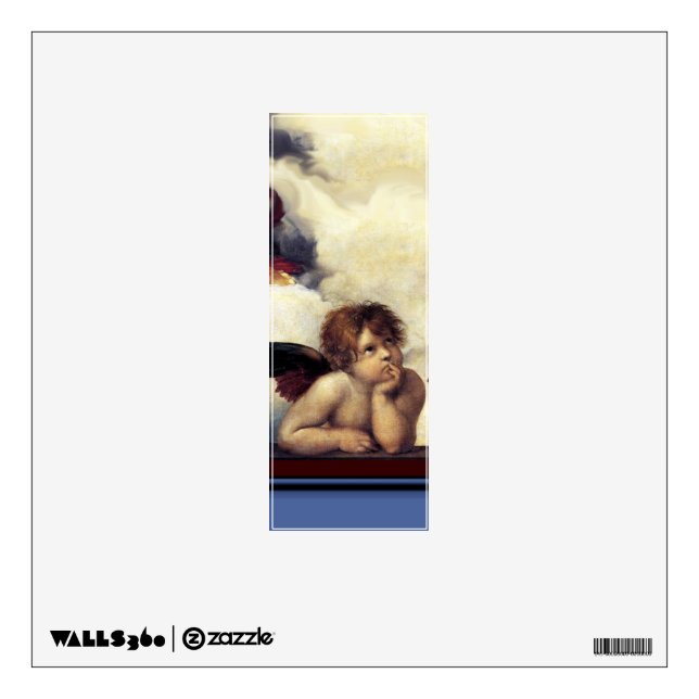 RENAISSANCE ANGEL I LETTER Winged Cherub Monogram Wall Sticker (Front)