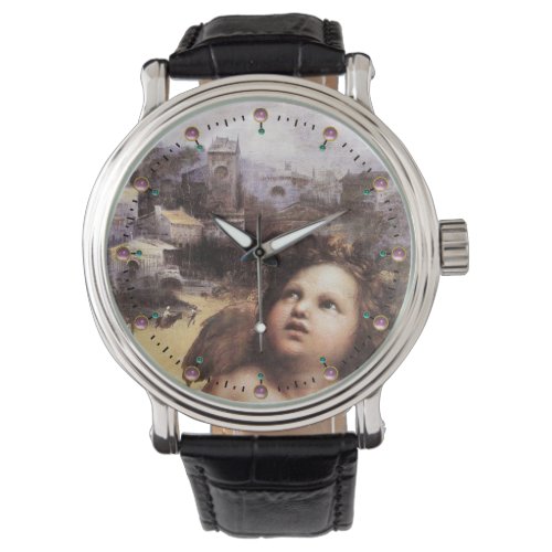 RENAISSANCE ANGEL IN LANDSCAPEPink Gemstones Watch