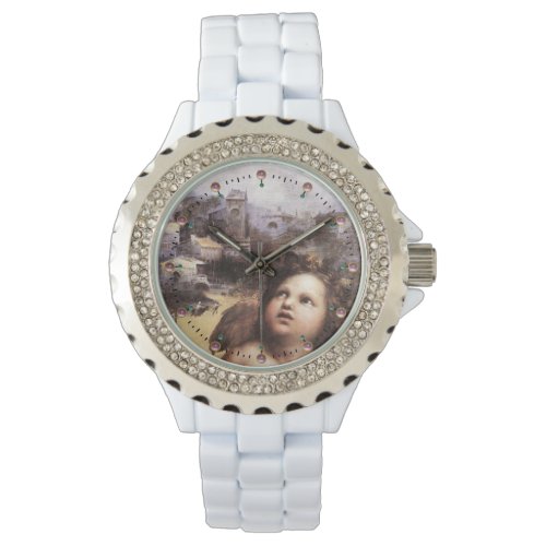 RENAISSANCE ANGEL IN LANDSCAPEPink Gemstones Watch