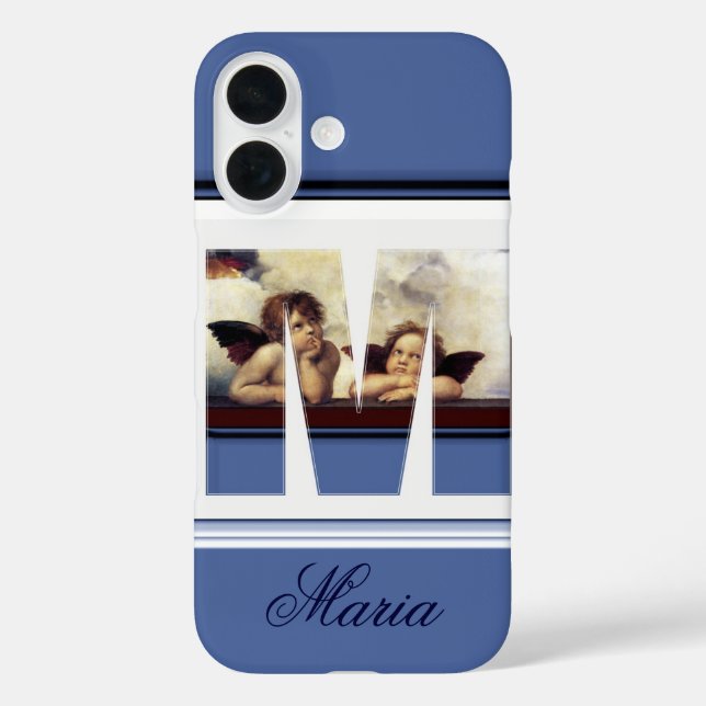 RENAISSANCE ANGEL M LETTER Winged Cherub Monogram Case-Mate iPhone Case (Back)