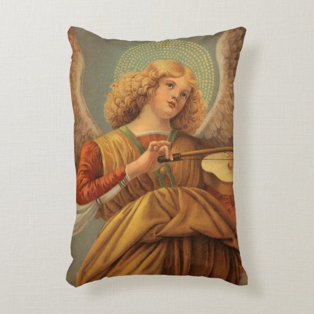 Renaissance Angel Playing Violin Melozzo da Forli Accent Pillow (Front(Vertical))