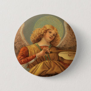 Renaissance Angel Playing Violin Melozzo da Forli Button