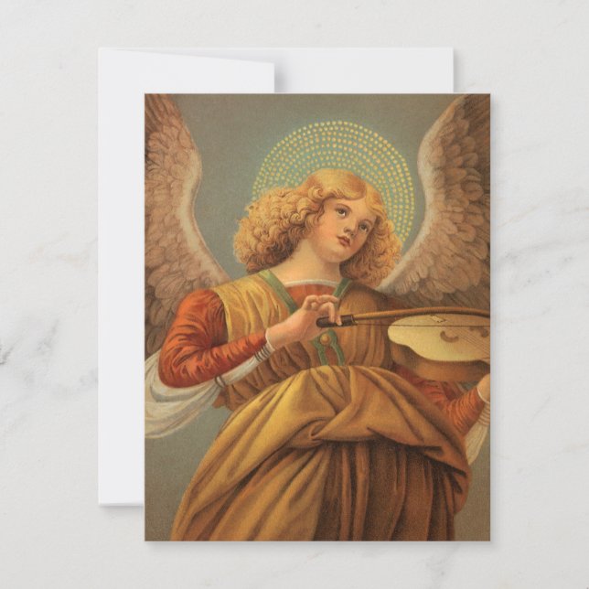 Renaissance Angel Playing Violin Melozzo da Forli Holiday Card (Front)