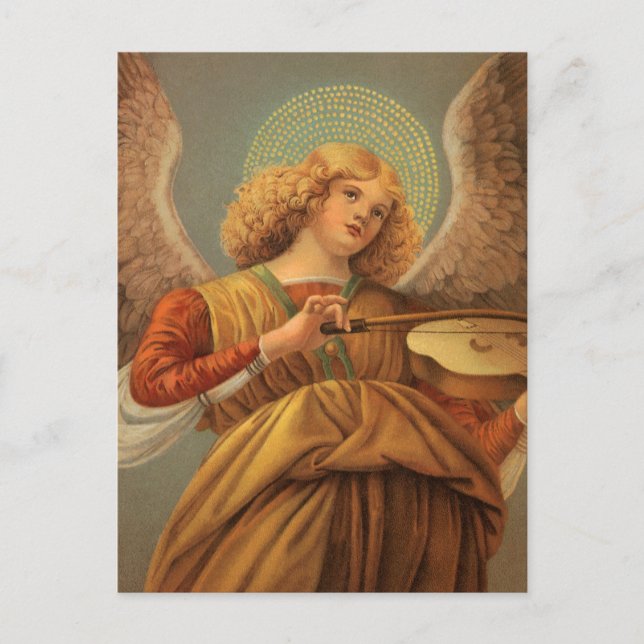 Renaissance Angel Playing Violin Melozzo da Forli Holiday Postcard (Front)