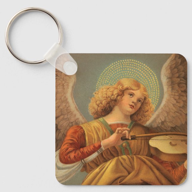 Renaissance Angel Playing Violin Melozzo da Forli Keychain (Front)