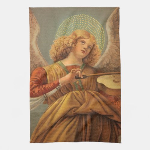 Renaissance Angel Playing Violin Melozzo da Forli Kitchen Towel