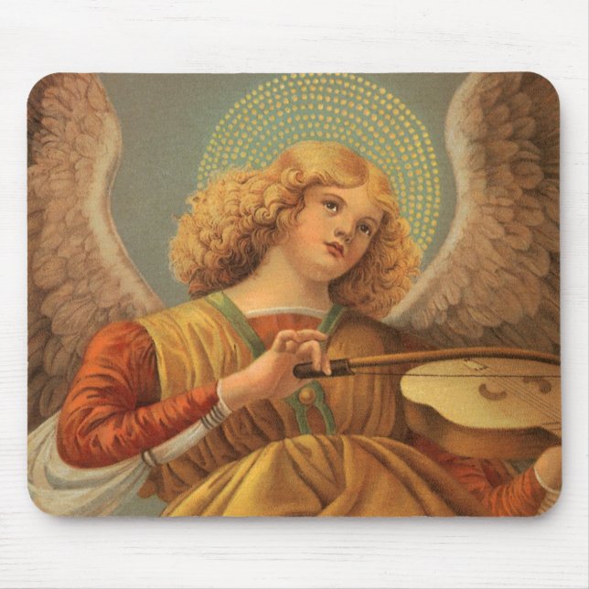 Renaissance Angel Playing Violin Melozzo da Forli Mouse Pad (Front)