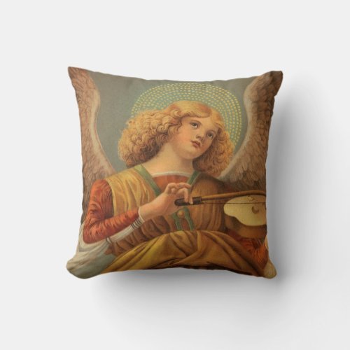 Renaissance Angel Playing Violin Melozzo da Forli Throw Pillow