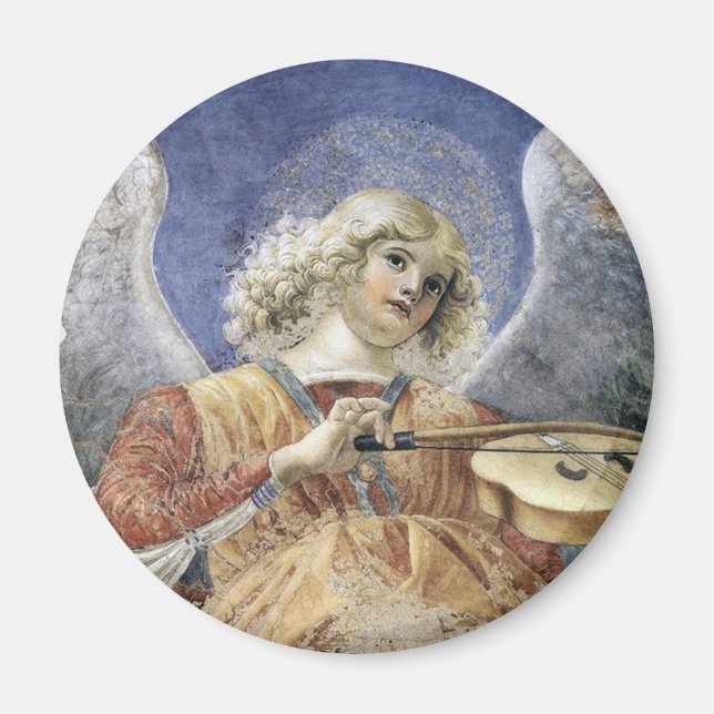 Renaissance Angel Round Magnet Melozzo da Forlì (Front)