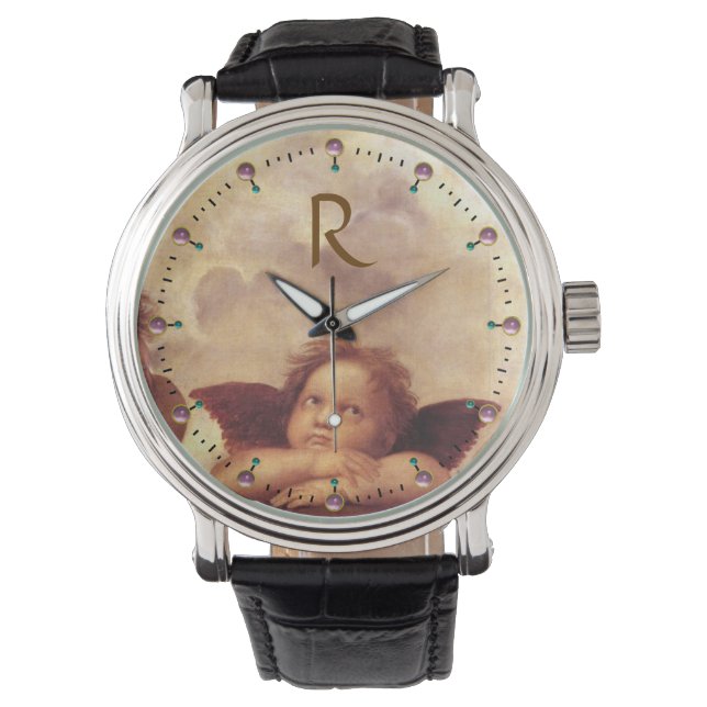 RENAISSANCE ANGEL /Winged Cherub Monogram Watch (Front)