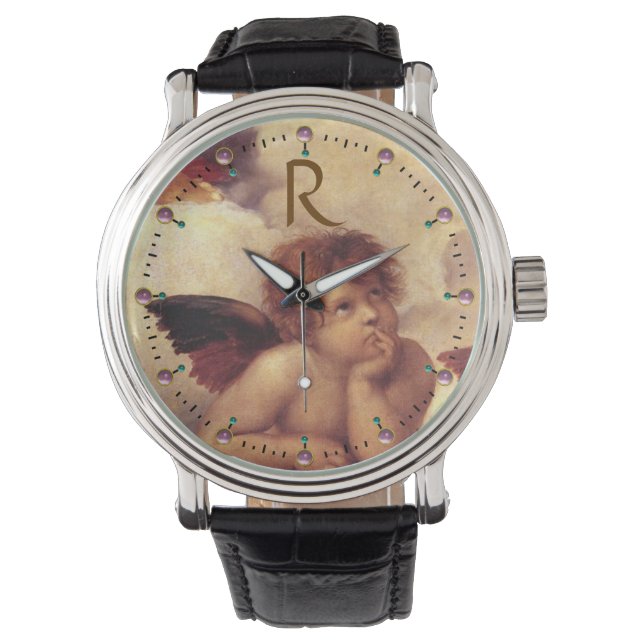 RENAISSANCE ANGEL /Winged Cherub Monogram Watch (Front)
