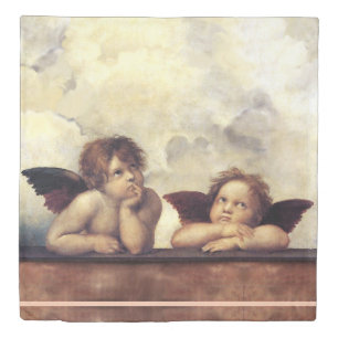 RENAISSANCE ANGELS Raffaello Sanzio,Winged Cherubs Duvet Cover