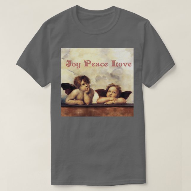 RENAISSANCE ANGELS Winged Cherubs Joy Peace Love T-Shirt (Design Front)