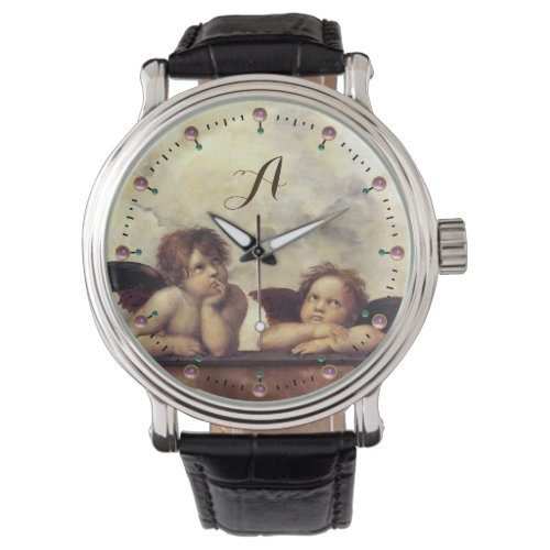 RENAISSANCE ANGELS Winged Cherubs Monogram Watch