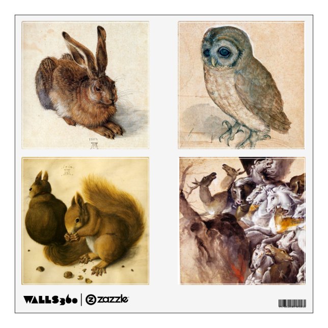 RENAISSANCE ANIMAL DRAWINGS COLLECTION WALL STICKER (Front)