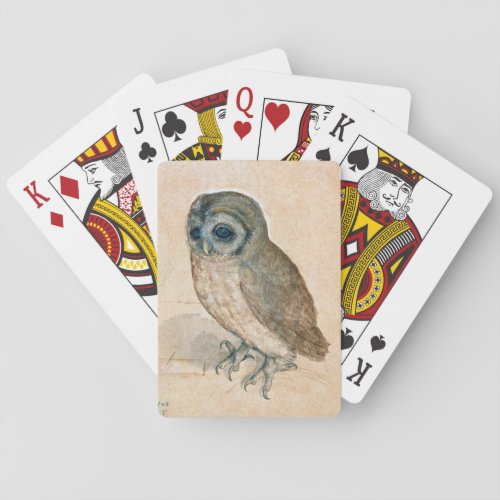 RENAISSANCE ANIMAL DRAWINGS  THE OWL by Durer Poker Cards