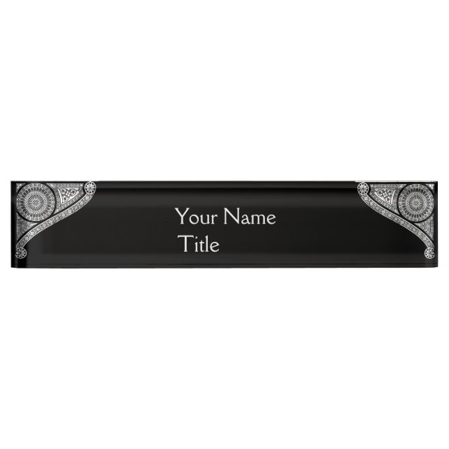 RENAISSANCE ARCHITECT,Architecture,Black White Desk Name Plate (Front)