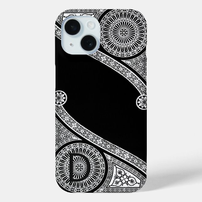RENAISSANCE ARCHITECT Black White  Monogram Case-Mate iPhone Case (Back)