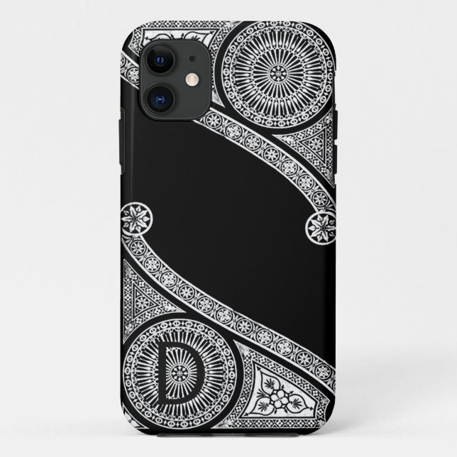 RENAISSANCE ARCHITECT Black White  Monogram Case-Mate iPhone Case (Back)