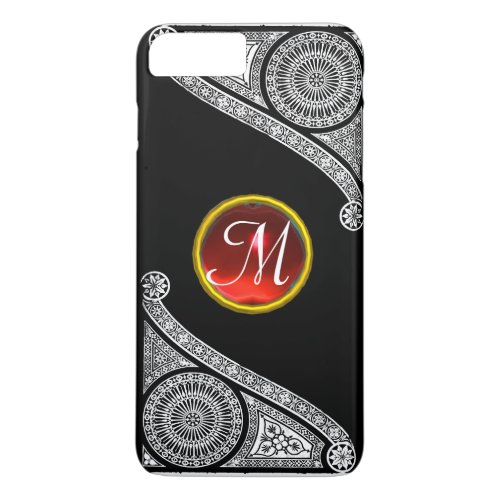 RENAISSANCE ARCHITECT Black White Red Gem Monogram iPhone 8 Plus7 Plus Case