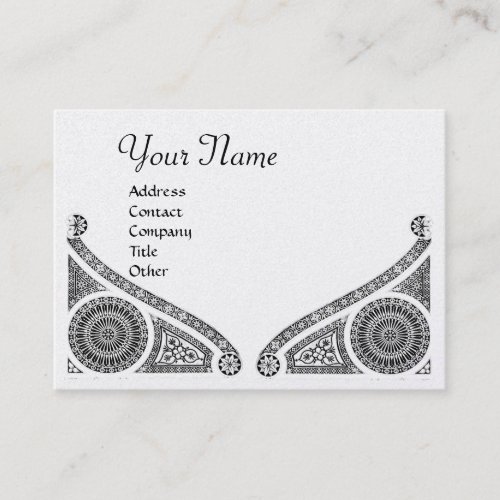 RENAISSANCE ARCHITECT MONOGRAM Black White Pearl Business Card