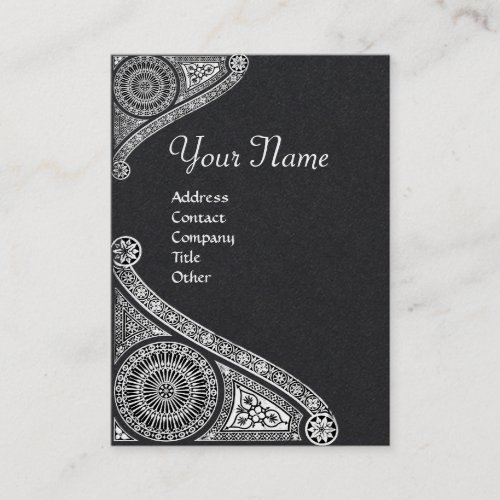 RENAISSANCE ARCHITECT MONOGRAM White Black Paper Business Card