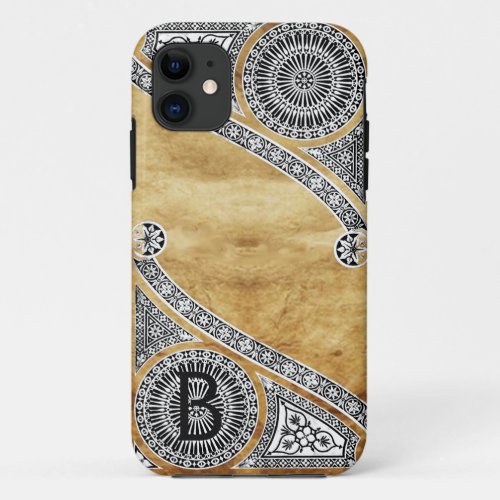 RENAISSANCE ARCHITECT Parchment Monogram iPhone 11 Case