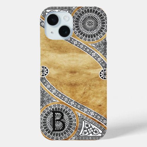 RENAISSANCE ARCHITECT Parchment Monogram iPhone 15 Case