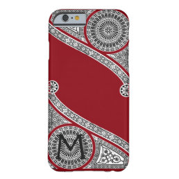 RENAISSANCE ARCHITECT Red Burgundy Monogram Barely There iPhone 6 Case