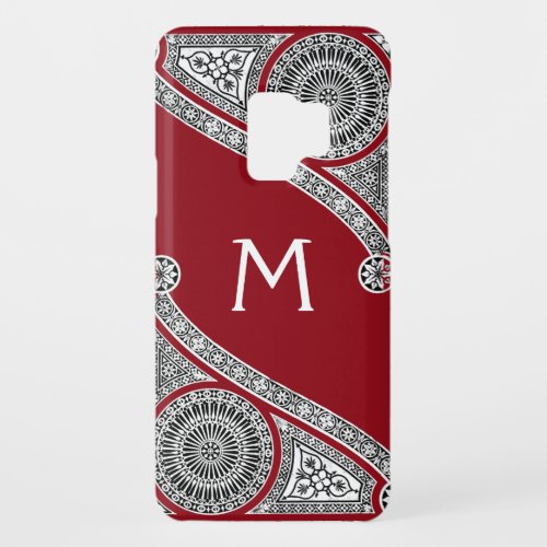 RENAISSANCE ARCHITECT Red Burgundy Monogram Case_Mate Samsung Galaxy S9 Case