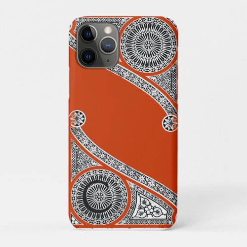 RENAISSANCE ARCHITECT Red Orange Monogram iPhone 11 Pro Case