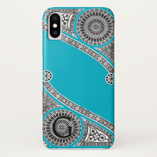 RENAISSANCE ARCHITECT Scruba Blue Monogram Case-Mate iPhone Case (Back)